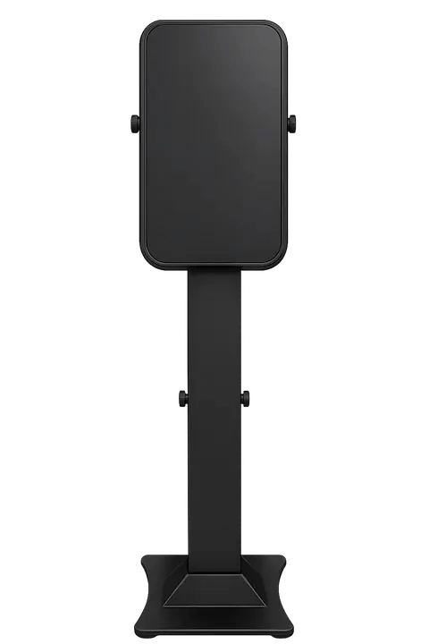Black Open Air Booth with a touchscreen