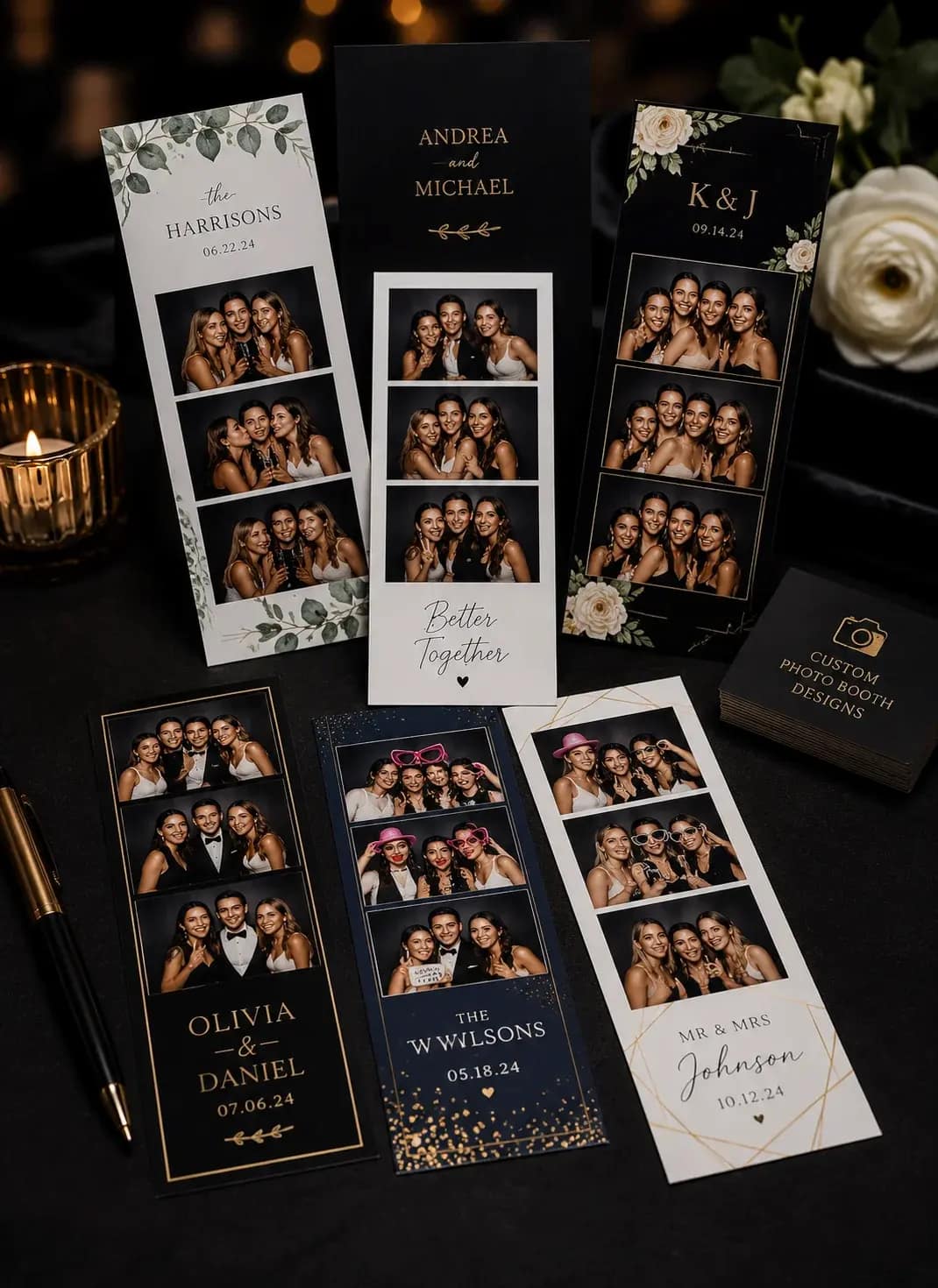 Collection of custom Charleston photo booth print designs
